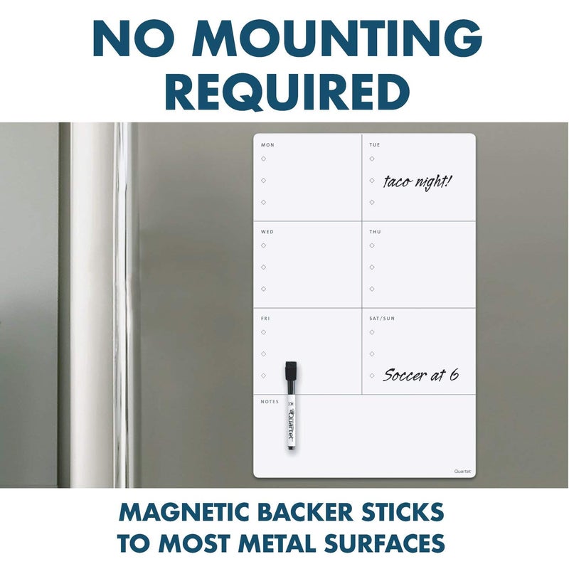 Quartet Magnetic Weekly Planner Dry Erase Board, 11" x 17", Small White Board for Fridge, Home School Supplies or Home Office Decor, Frameless, Includes 1 Dry Erase Marker (63540) - Image 5